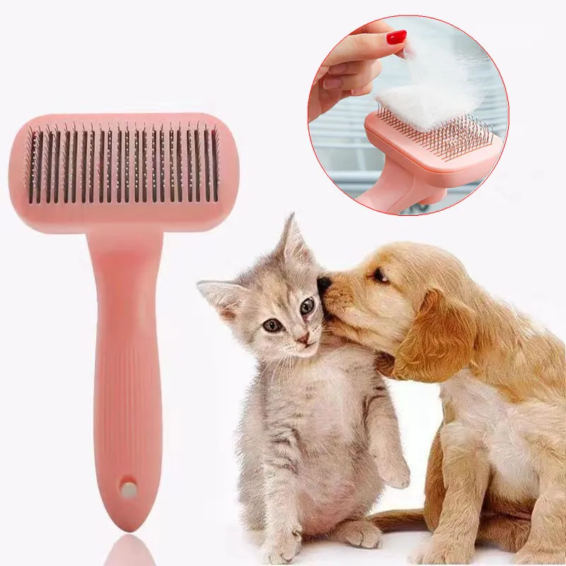 

Cat Hair Remover Cat Comb Massage Pet Hair Remover Combs One-button Comb for Cats Cleaning Brushes Cats Combs Pet Grooming Brush