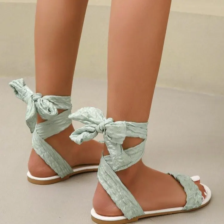 

Сандалии женские на плоской подошве, босоножки с перекрестными ремешками, модная Элегантная удобная пикантная обувь с открытым носком, лето 2023