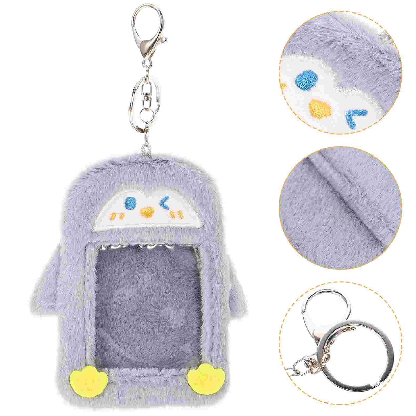 

Key Holder Cartoon Cards Cover Bus Id Plush Protector Pvc Visible Sleeve Student