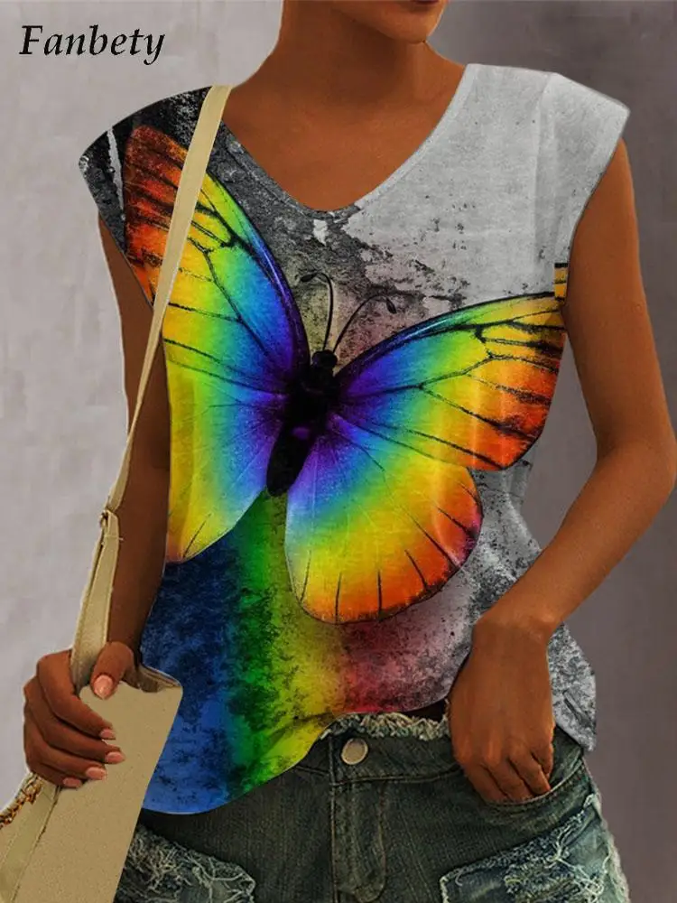 

Women Vintage Pattern Print Blouse Shirts 2022 Summer Fashion Sleeveless Pullover Tops Ladies New Casual Loose Blusa Streetwear