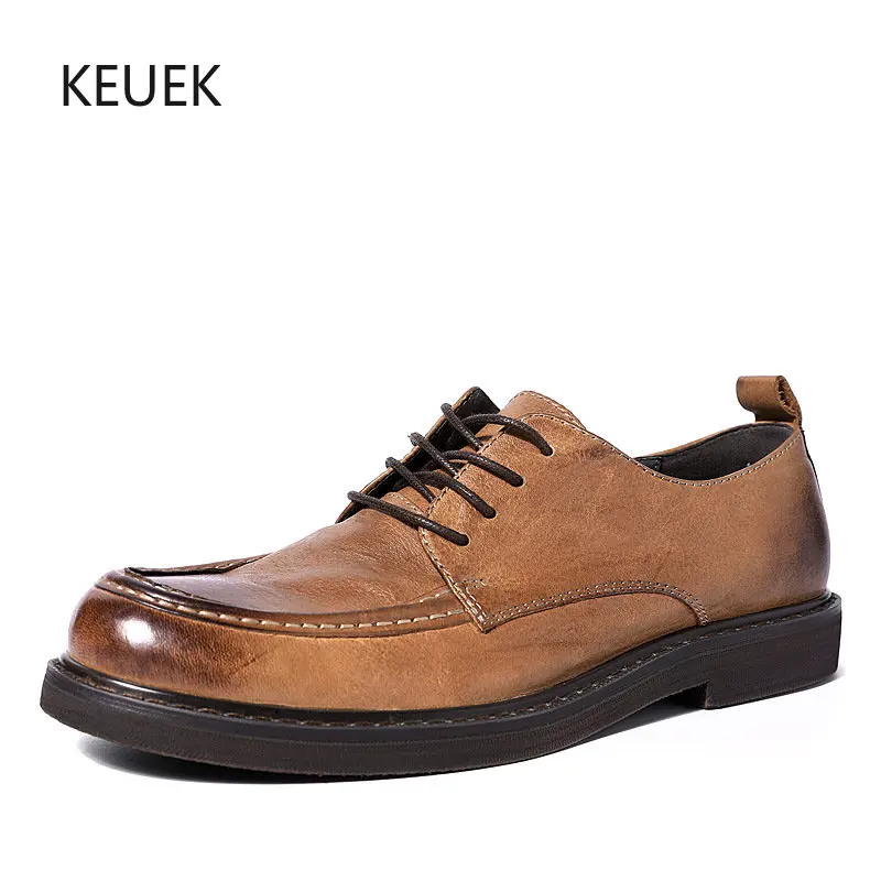 

New Europe Style Genuine Leather Casual Designer Shoes Men Dress Flats Oxfords Derby Business Mocasines Male Wedding Shoes 5A