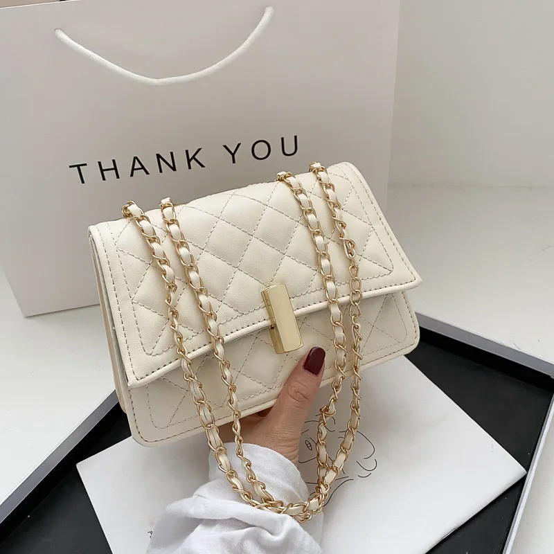 

Handbag Women's Bag 2022 New Trendy Fashion Rhombus Small Bag Chain Messenger Bag All-match Simple Shoulder Bag Lipstick Bag