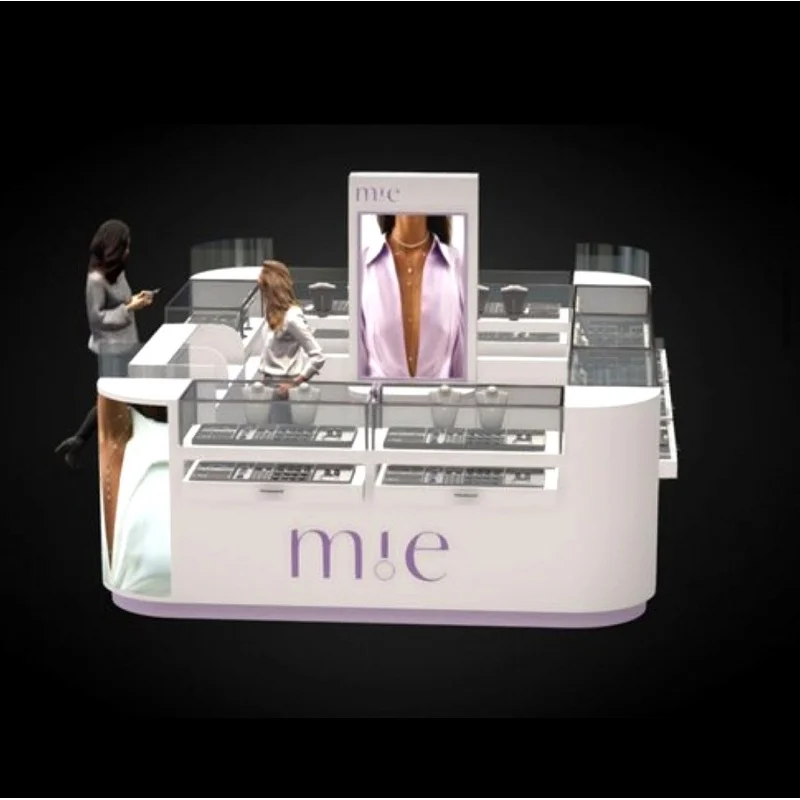 На заказ витрина для розничного магазина торговых центров белая ювелирных