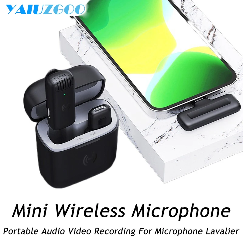 

Wireless Lavalier Microphone With Charging Box Portable Audio Video Recording Mini Microphone Lapel For iPhone And Android