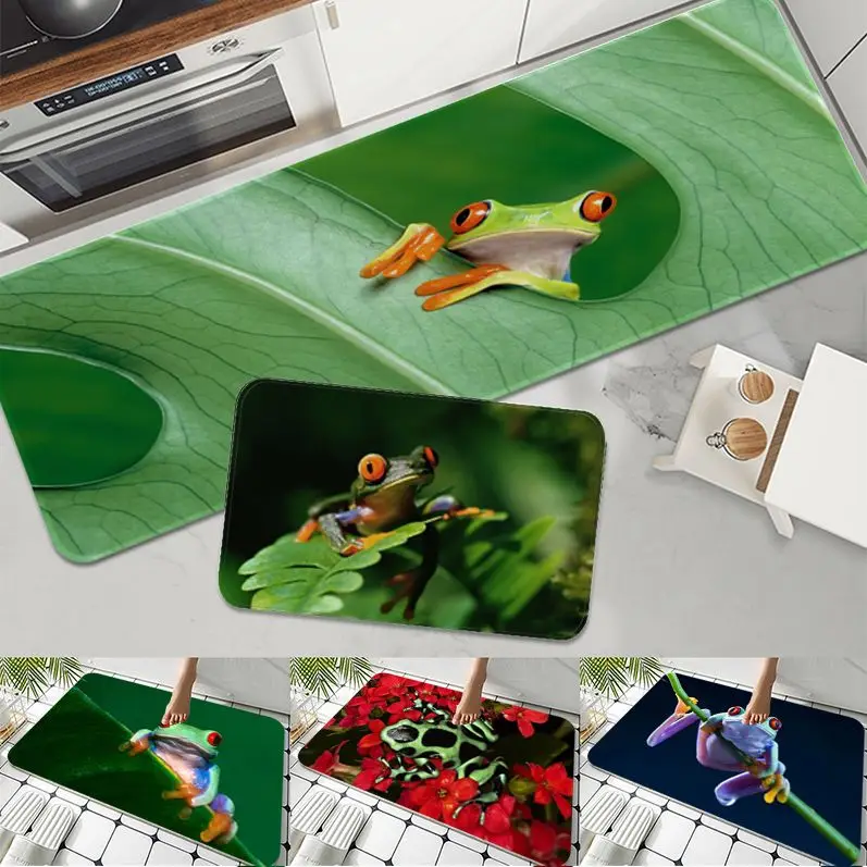 

Frog Long Rugs Non-Slip Laundry Room Mat Laundry Decor Balcony Child Living Room Welcome Doormat