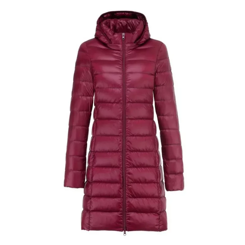 

New2022 Winter Puffy Jackets 2021 New Hood Removable Woman Slim White Duck Down Coat Female Portable Fluffy Long Down Coats 5XL