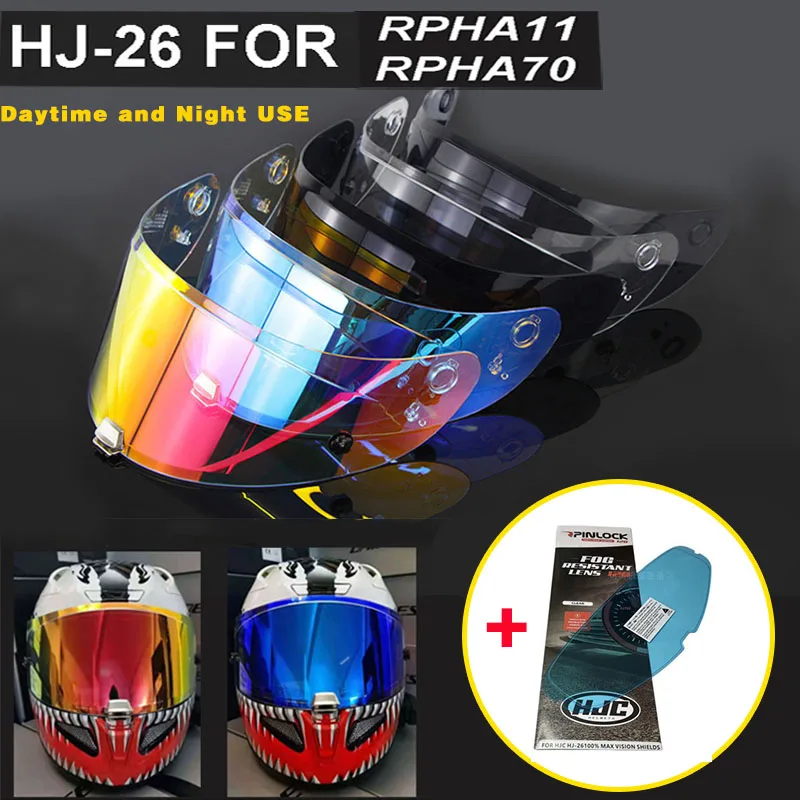 HJ-26 HJC RPHA 11/70  HJ-31 i70/i10 Helmet Visor Lens for HJC RPHA 11/70 Motorcycle   Moto Shield Helmet Lens Anti-fog Film