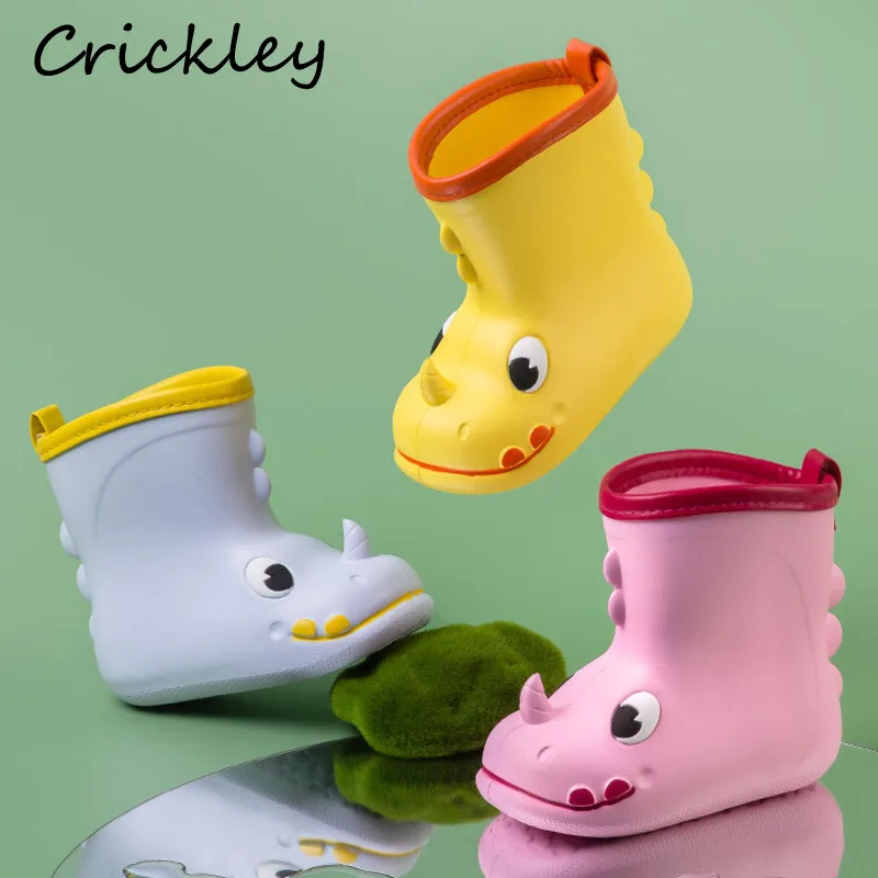 

Детские непромокаемые ботинки из ЭВА, мультяшный Рино-Рино, легкие мягкие короткие, для мальчиков и девочек, водонепроницаемая нескользяща...