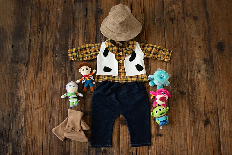 Newborn Baby Boys Photography Props Toys Captain Costume Cosplay Outfits Set Hat Dolls Studio Shooting Accessories Photo Props enlarge