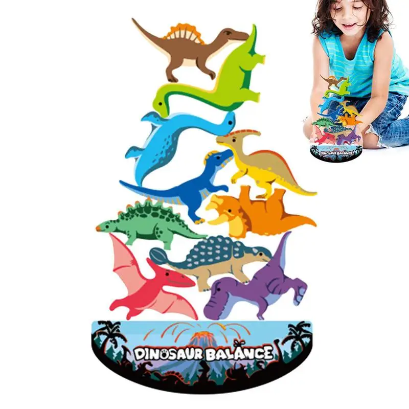 

Деревянные игрушки-динозавры, деревянные игрушки, штабелируемые строительные блоки динозавров, Дошкольный развивающий подарок, игра для баланса и соревнований