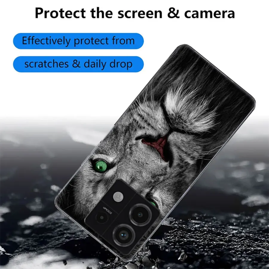 Фото Прозрачный чехол для телефона Lion Alpha Male Cub для Redmi Note 14+ Pro Plus 11 11S 11T 11E 10 Pro 10S 5G 9 9S 8 8T 7 Coque Capa Hard PC Cel №3