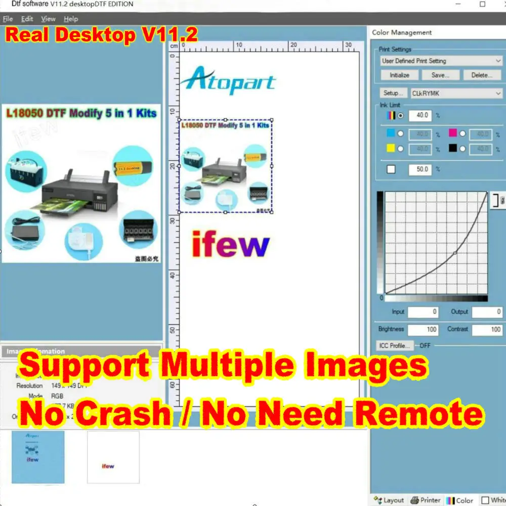L18050 Программное обеспечение Dtf 11.2 Rip Программный ключ 11 Комплект для принтера Epson