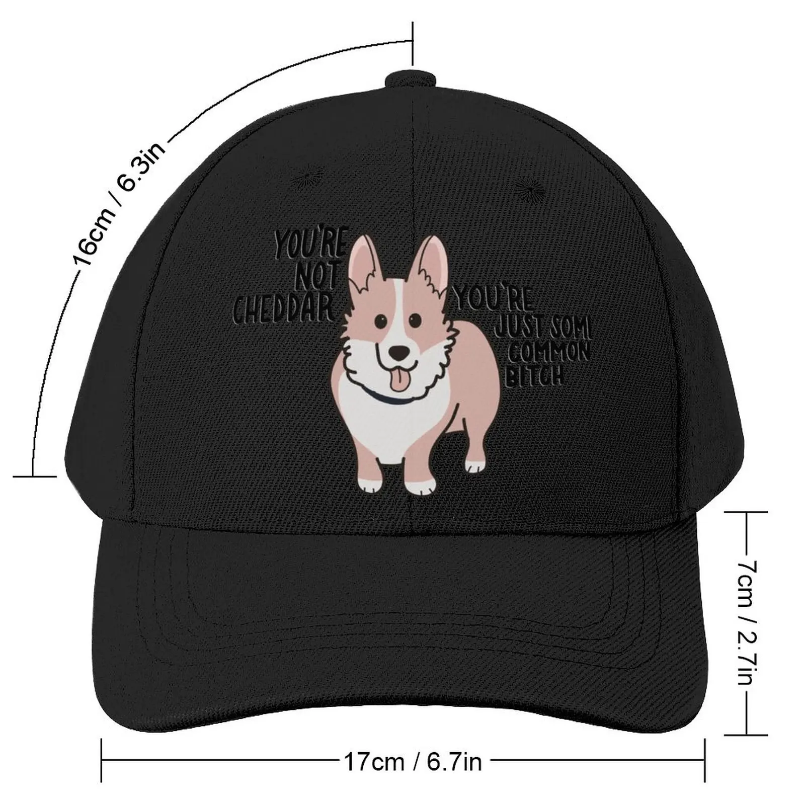 Бейсболка с надписью Not Cheddar Corgi |