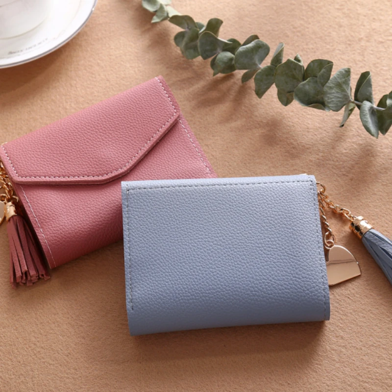 

Women's Wallet Coin Purse Portable Wallets Card Holder Mini Tassel Wallet Female Hand Wallet Purse Female Hasp Mini Clutch