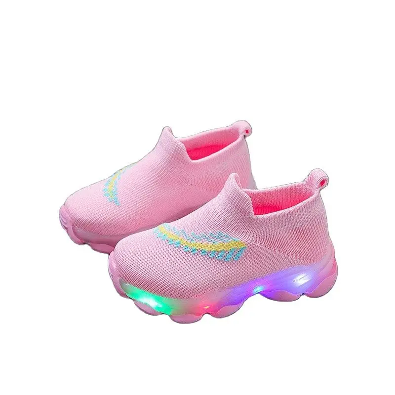 

Children LED Sneakers With Light Up Sole Baby Luminous Shoes Sports Autumn Girls Glowing Kids Boys Tennis Running New Size 21-30