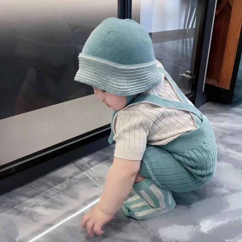 Летний вязаный костюм для детей новинка 2022 года серия Mabli тонкий свитер мальчиков