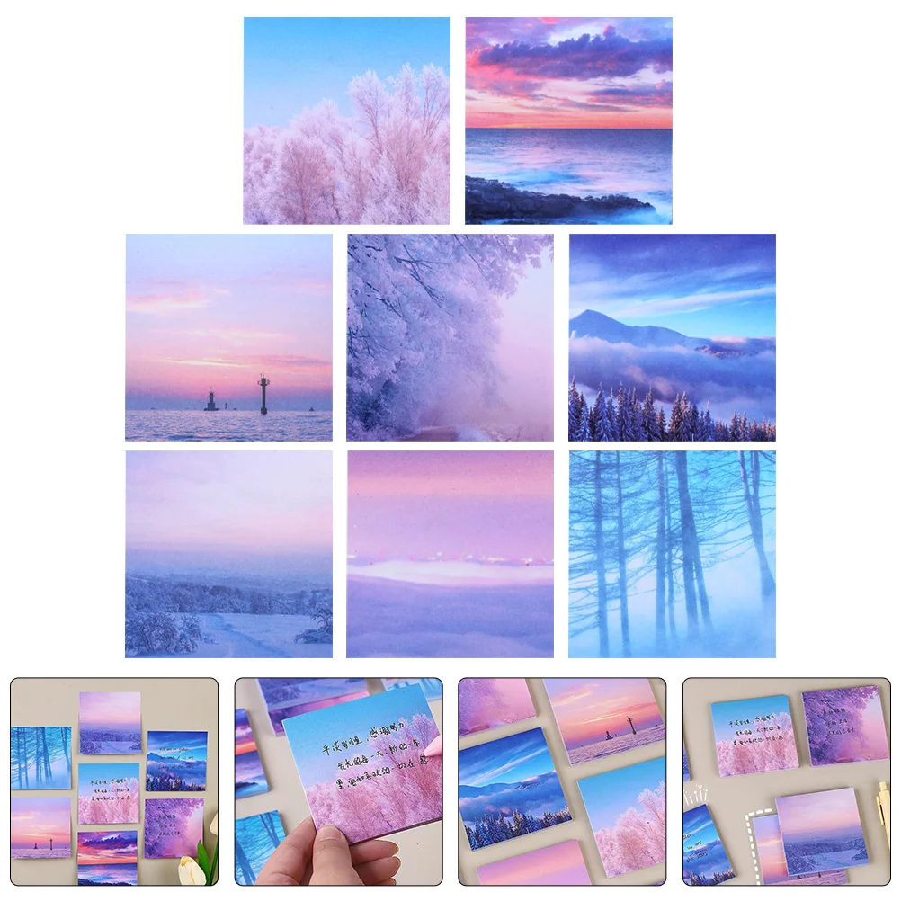 

8 Books Portable Sticky Notes Multi-function Note Stickers Delicate Memo Stickers