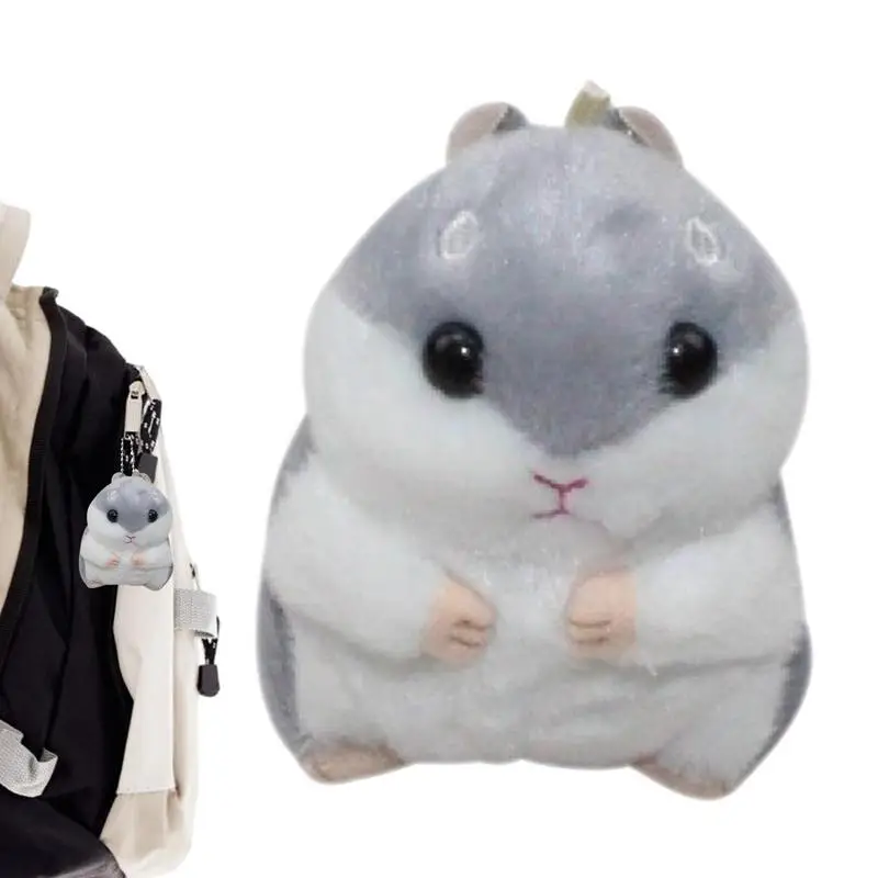 

Кольцо для ключей для хомяка, очаровательный плюшевый женский брелок для ключей, подвеска для сумки