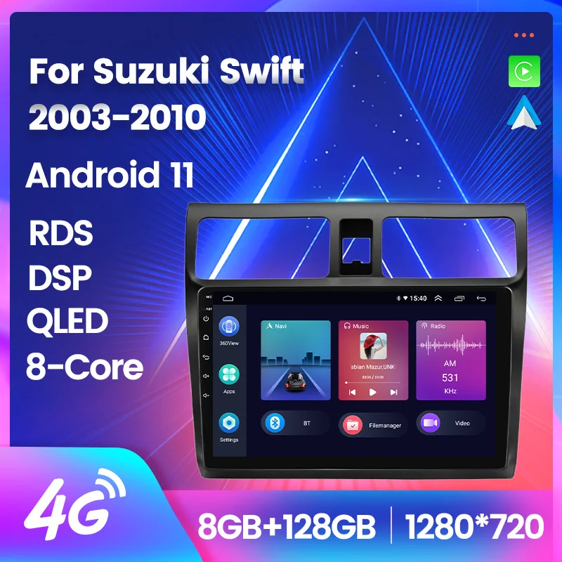 Автомагнитола 8 ГБ + 128 Android 11 мультимедийный плеер для Suzuki Swift 2005 2006 2007 2008 2009 2010