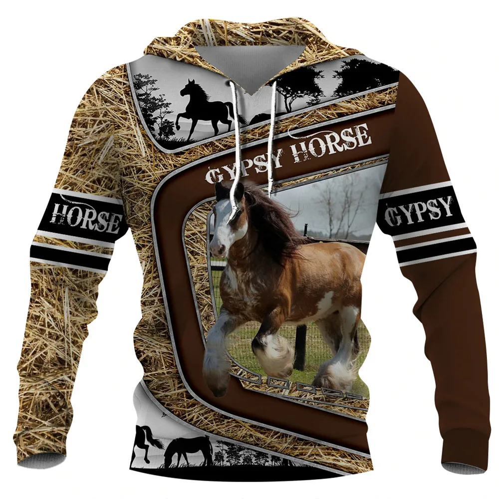 

CLOOCL Gypsy Horse Hoodies 3D Graphic Animals Running Horse Sweatshirts Animals Hoodie Harajuku Men Clothing Dropshipping