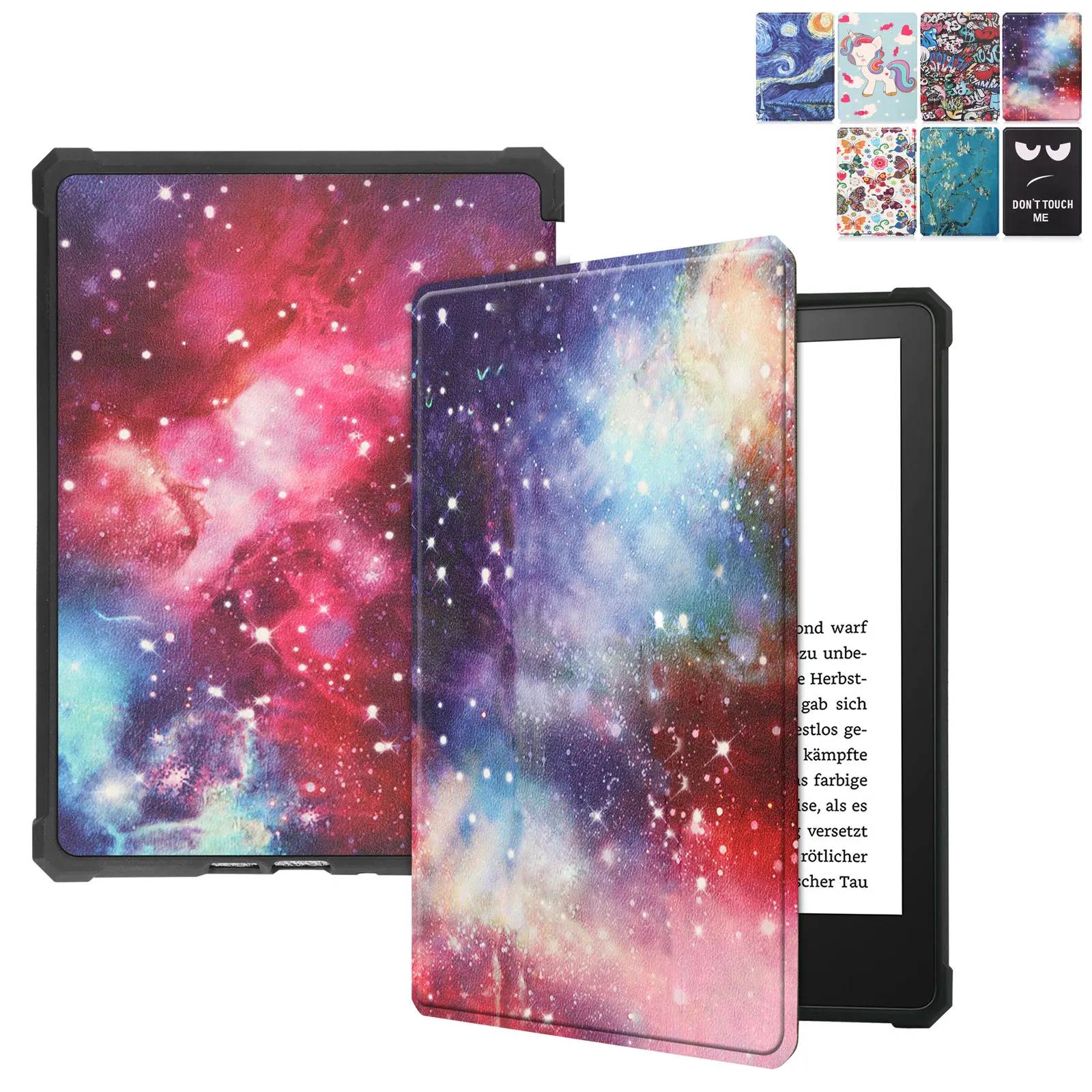 

for 2021 Kindle Paperwhite 6.8" E-Reader Smart Cover Cartoon Flip PU Leather Stand Case Tri-fold TPU eBook Funda Shell Auto Wake