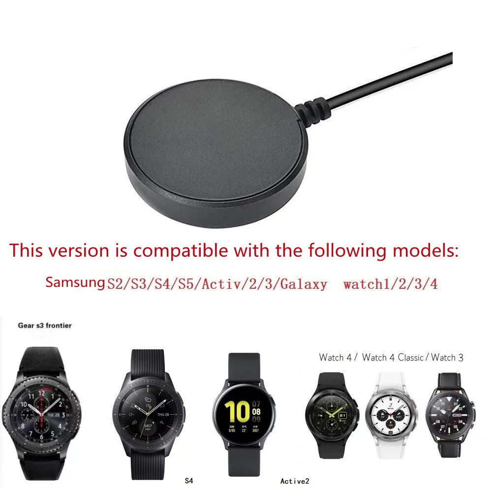 Cable cargador USB para Samsung Galaxy Watch 5 Pro 5 4 3, soporte de carga Universal para Smartwatch Gear S3 S2, 1M 5