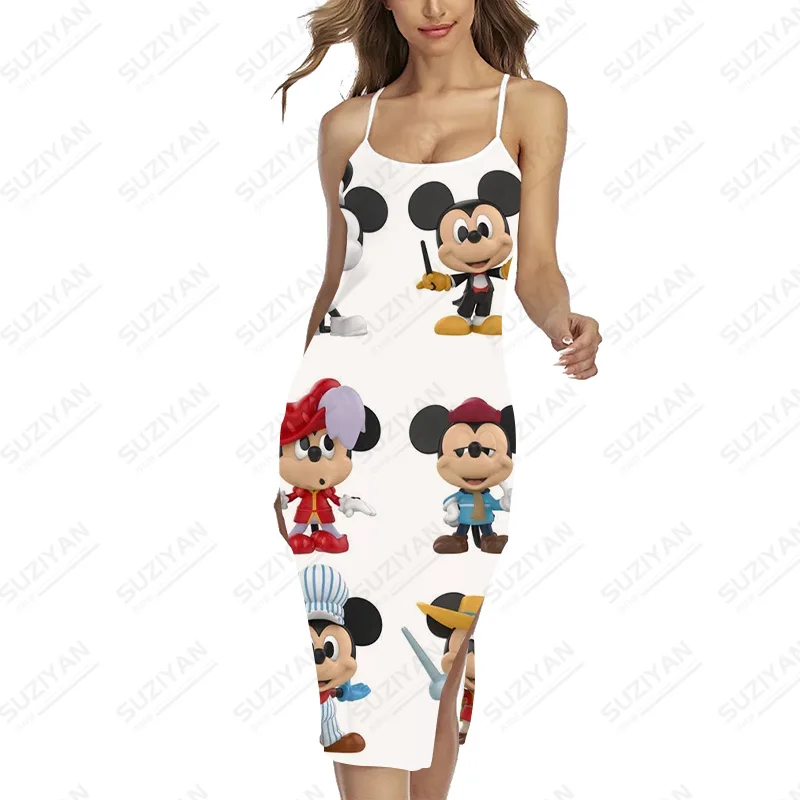 

Длинное платье с принтом Диснея, вечерние кантное вечернее длинное платье, женское повседневное элегантное платье макси на бретелях-спагет...