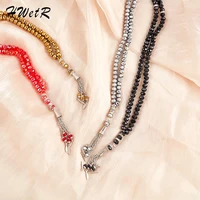 1set 8mm 99 beads creative crystal prayer beads tasbih tasbeeh masbaha bracelet islamic muslim necklace