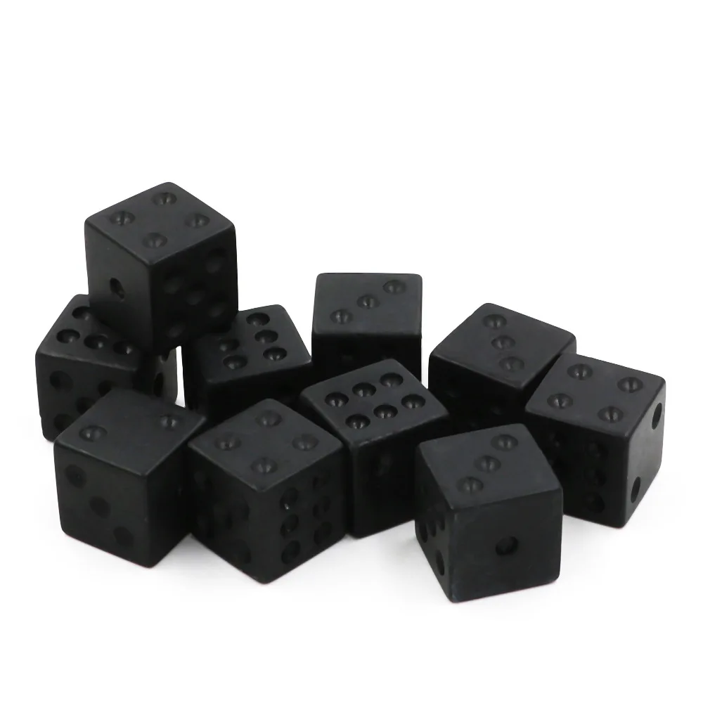 

10pcs/set 16mm Non-printed Points Black Dice Right Angle Bar KTV Board Game Cube Running Group Accessories