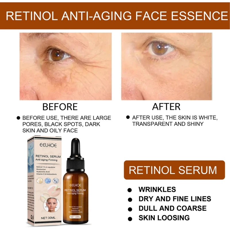 

Anti-Aging Retinol Face Serum Remove Wrinkle Fine Lines Antioxidant Facial Liquid Brightening Moisturizing Skin Care Essence
