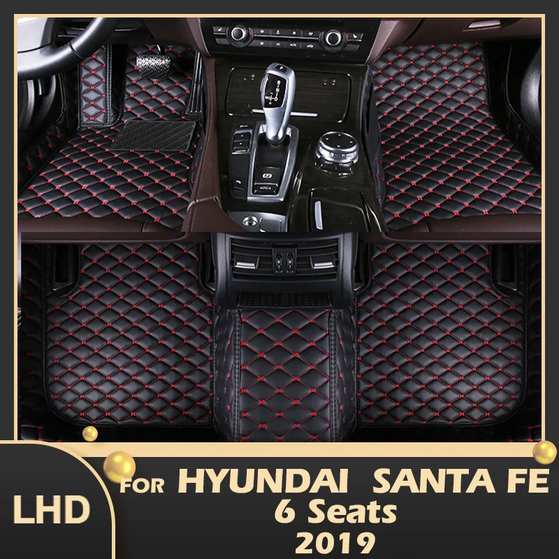 

Автомобильные коврики для Hyundai Santa Fe, шесть сидений, 2019, индивидуальные автомобильные подкладки для ног, аксессуары для интерьера