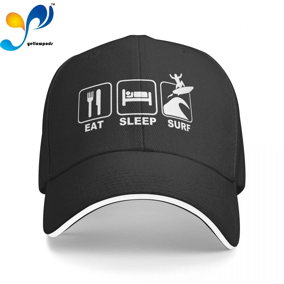

Eat Sleep Surf Baseball Hat Unisex Adjustable Baseball Caps Hats for Men and Women