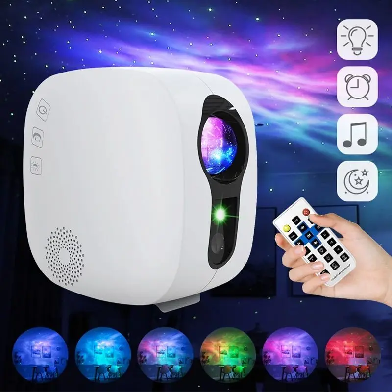 

Star Galaxy Starry Sky Projector Rotating Water Waving Night Light Led Colorful Nebula Cloud Lamp Atmospher Bedroom Beside Lamp
