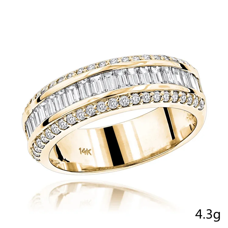 

Gold Three-drainage Diamond and Fashion Ring Women's New Luxury Inlaid Crystal To Attend The Banquet Party High-end Ring