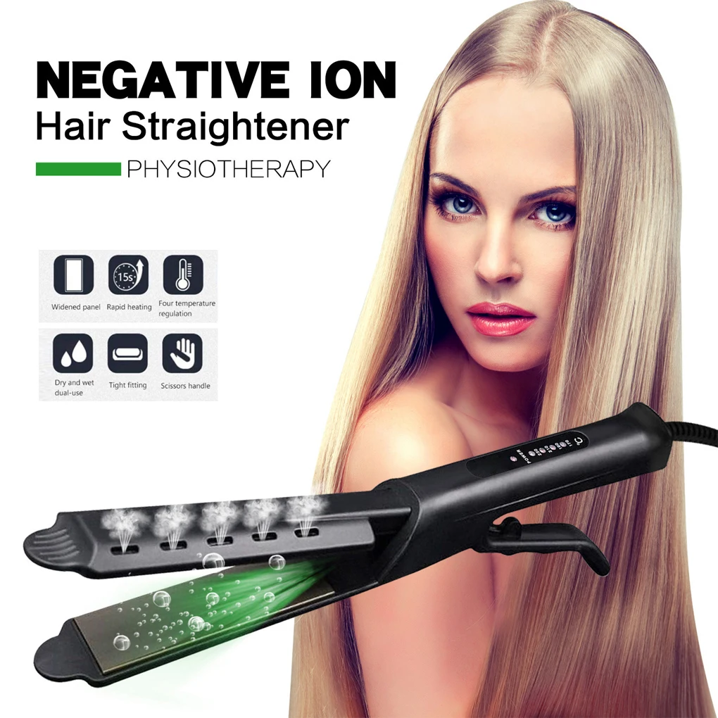 

Hair Straightener Four-Gear Temperature Adjustment Ceramic Tourmaline Ionic Flat Iron Hair Straightener For Women DIY Curler