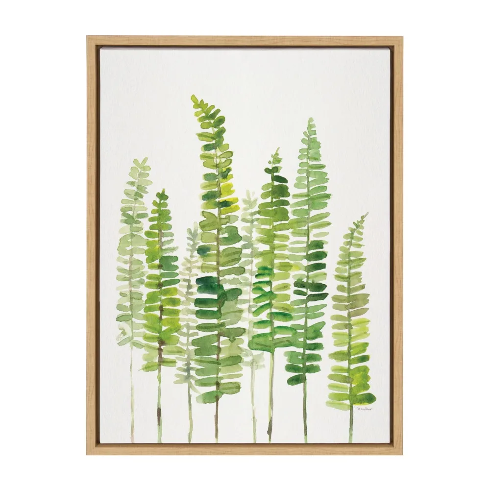 

Decorative painting sword fern framed canvas wall art 18x24 nature theme wall art