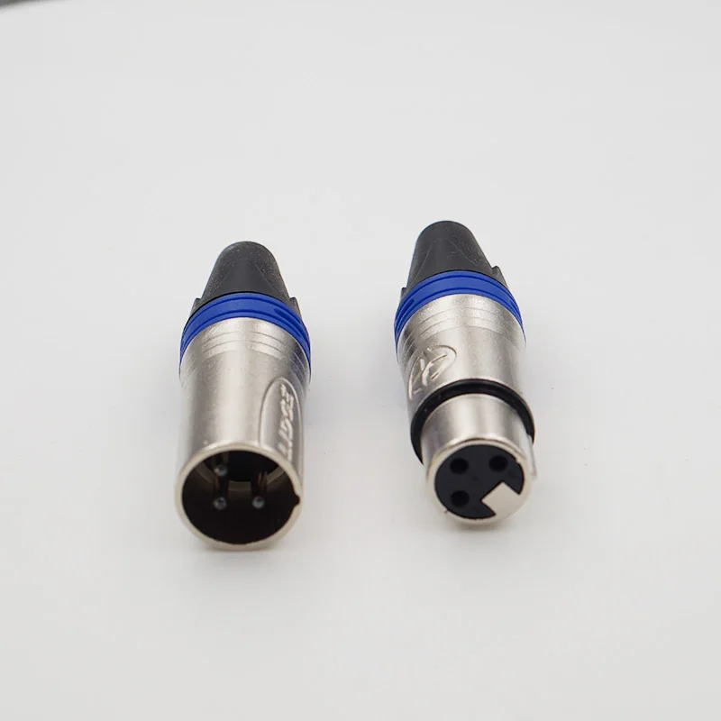 

10pcs High quality Blue 3 Pin XLR Connector Socket Microphone XLR Male Female Plug