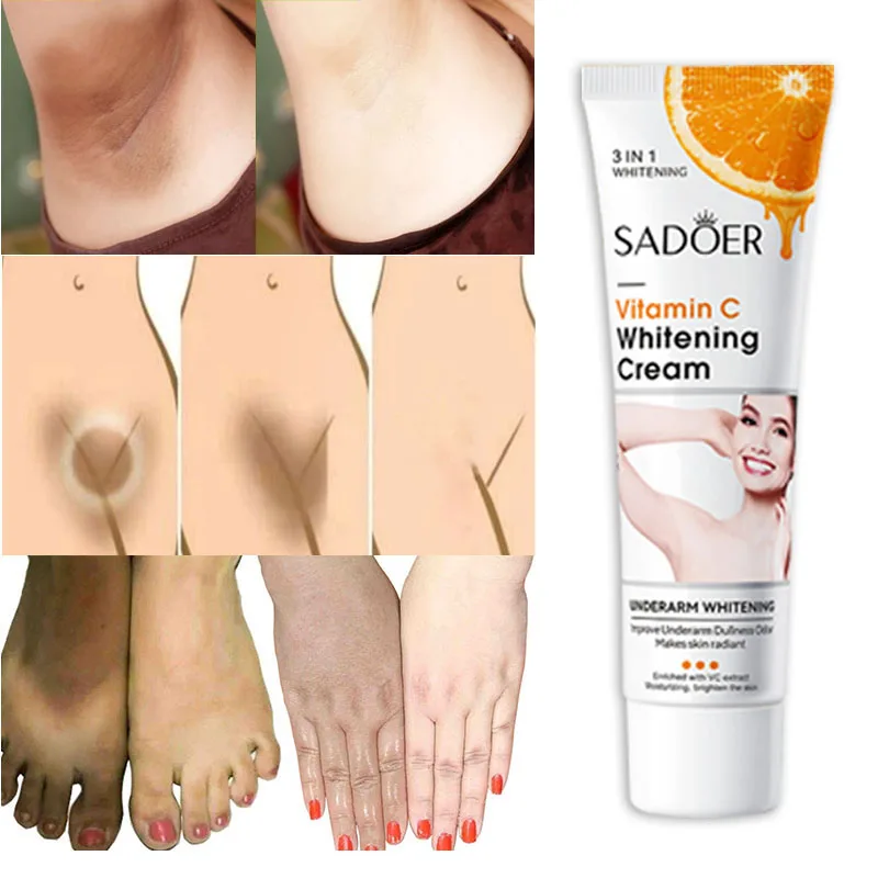 

Body Cream That Brightens Skin Tone Reduces Melanin Vitamin C Whitening Lotion Cream for Elbows Knees Armpits Intimate Areas 50g