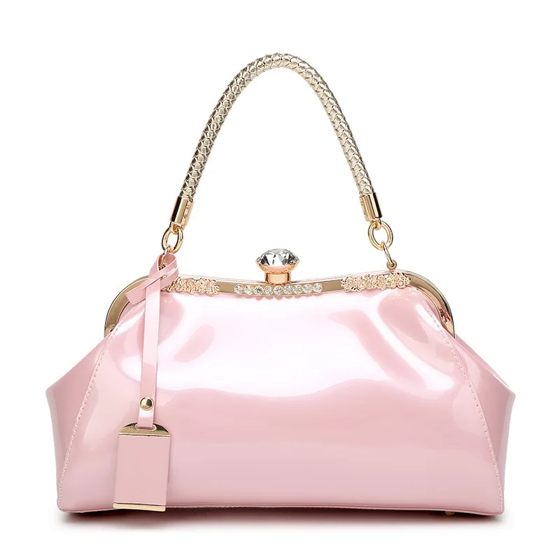 Luxury Patent Leather Women's Bag Diamond Fashion Ladies Handbags Crossbody Shoulder Bag Female Wedding Party Evening Clutch Bag