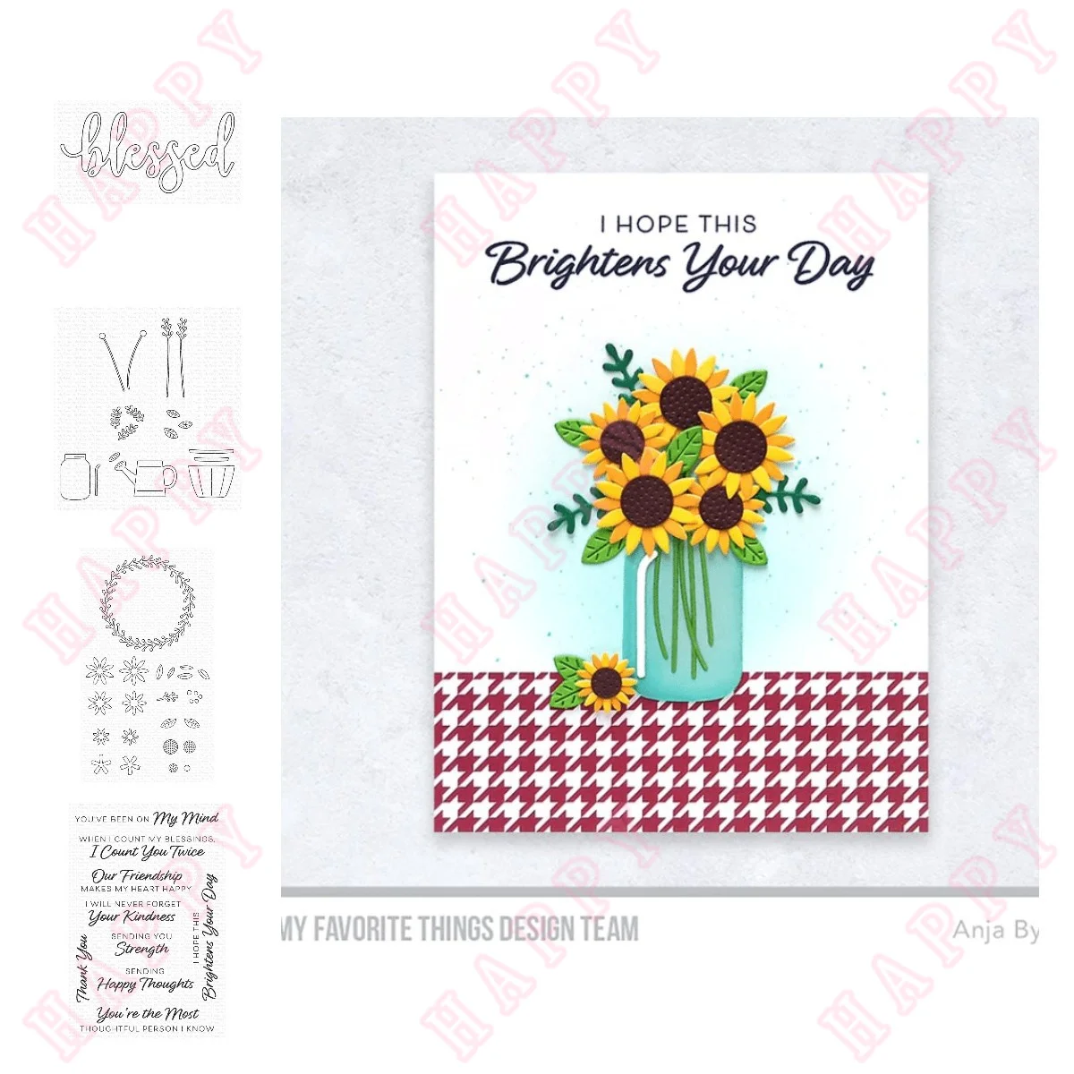 

Metal Cutting Dies And Clear Stamps Farmhouse Blessed Sunflower Wreath DIY Scrapbook Paper Craft Diary Decoration Greeting Carft