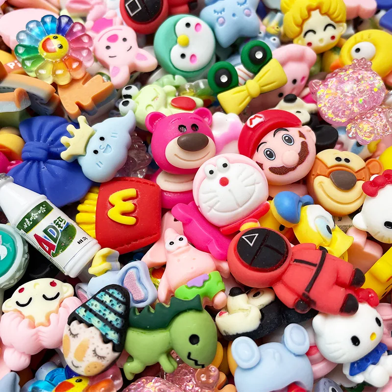 

20pcs Cute Cartoon PVC Resin Lucky Bag Cartoon Fruit Cream Glue DIY Resin Accessories Toys Kids Birthday Party Baby Shower