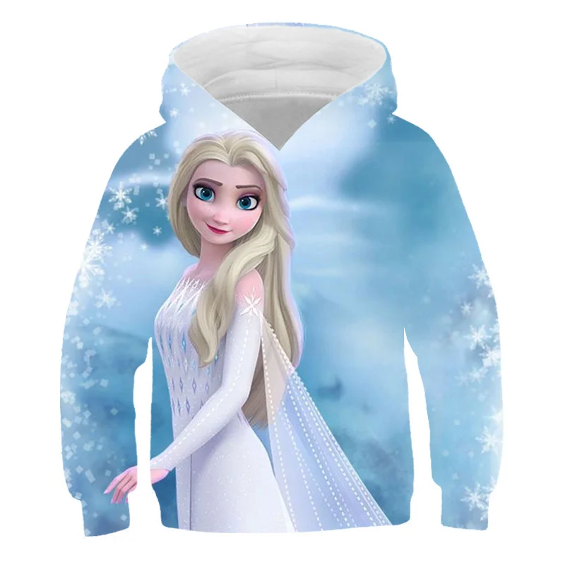 

Anna Elsa Spring New Boys 1-14 Years Clothes 2022 Outerwear 3D Cartoon Frozen Baby Tops Girls Kids Toddler Hoodie Sweatshirts