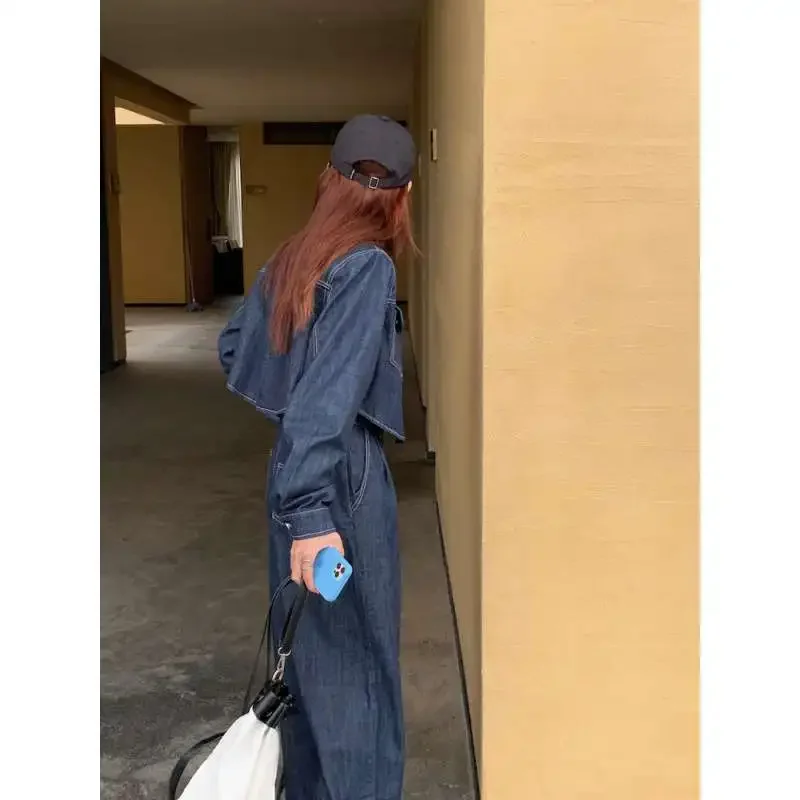 WoVanYi Stock винтажные пряные джинсовые рубашки свободного кроя джинсы с прицепом