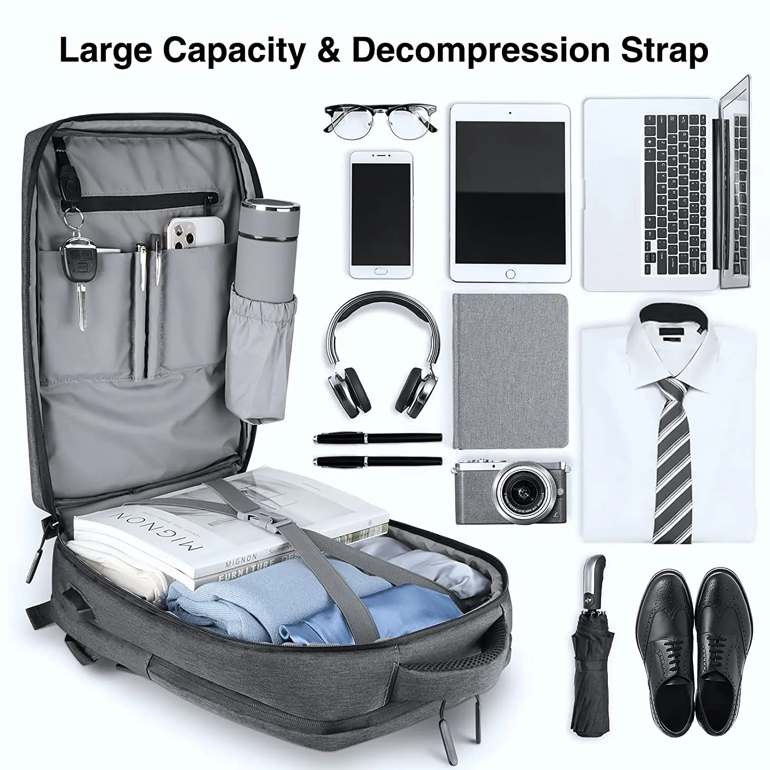 Laptop Backpack 15.6 Inch Travel Backpack Flight Approved Luggage Carry On Backpack, Waterproof Business Computer Large Backpack