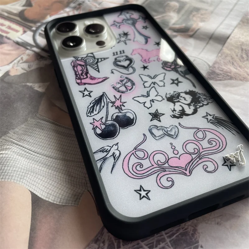 Фото Чехол для телефона Nessa Barrett Wildflower Girls для iPhone 12, 13, 14, 15, 16, 17 Pro Max Plus, wf, задняя крышка на высоком каблуке с крестом Wildflower ﻿ №5