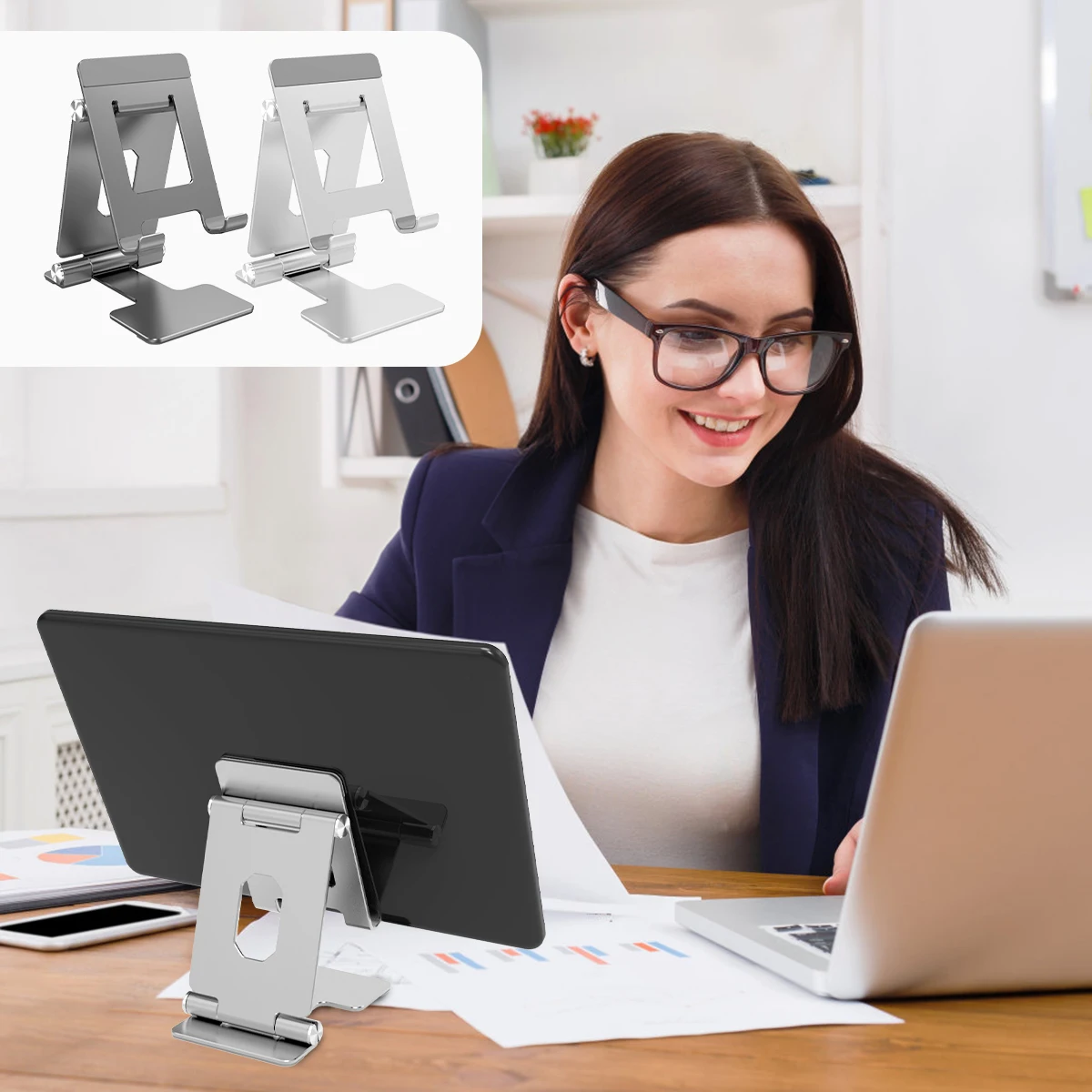 

Новинка Подставка для планшета Складная подставка для мобильного телефона Регулируемая большая подставка для телефона Гибкая настольная ...