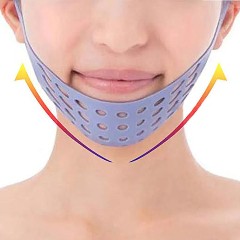 

3Colors Multifunctional Professional Sleep Silica Gel Mesh Design Breathable Thin Facial Bandage For Women Lift Face Care Tool