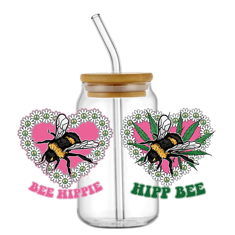 16 унций DTF наклейка для чашек милые животные персонализированная УФ-пленка