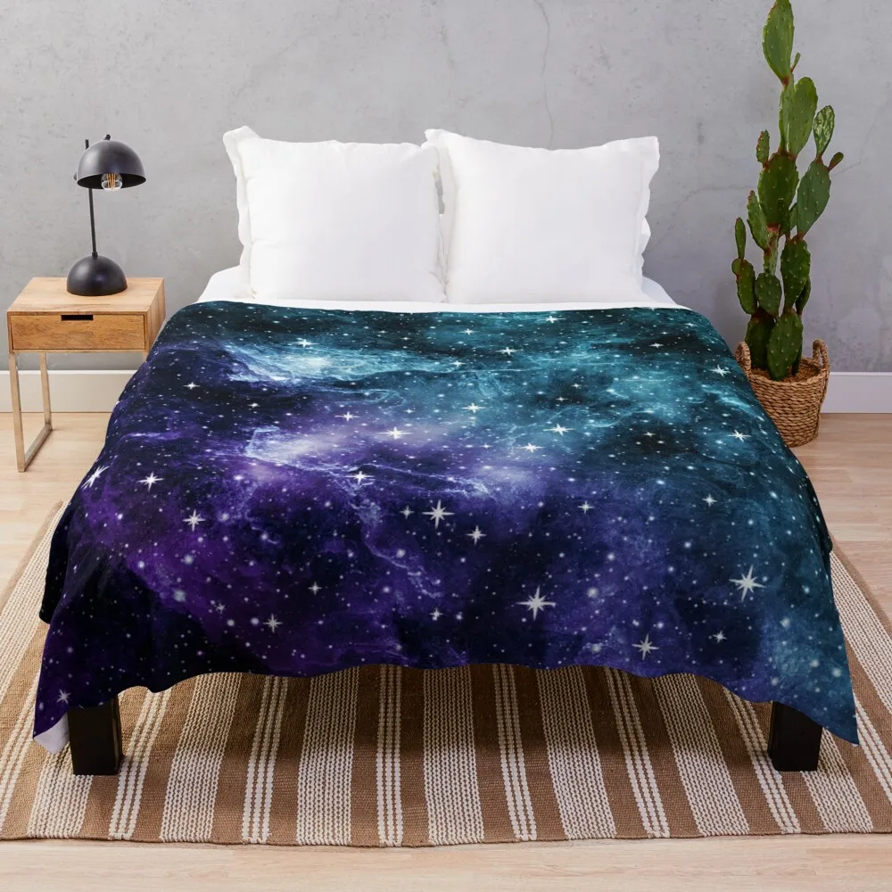 

Teal Purple Galaxy Nebula Dream #1 #decor #artThrow Blanket Microfiber Blanket
