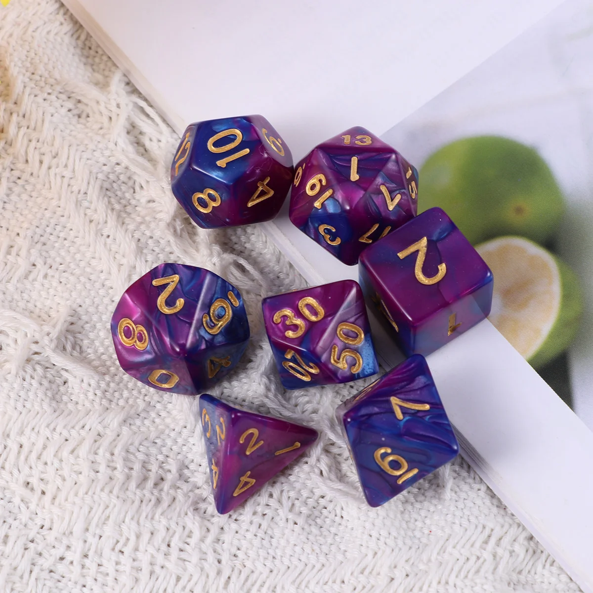 

7 шт. многогранные кости для детей куб кости рулон игральные кости набор костей настольные игры кости